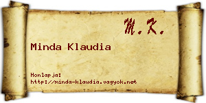 Minda Klaudia névjegykártya